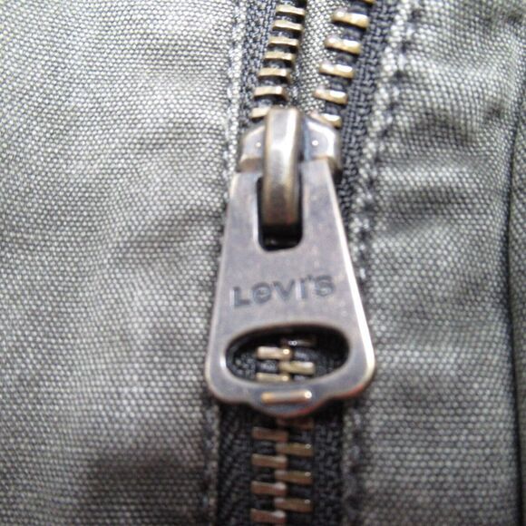 Levis Jacket Mens Large Green Canvas‎ Cotton Pockets Sherpa Lined Snap Zip Front - Picture 9 of 16